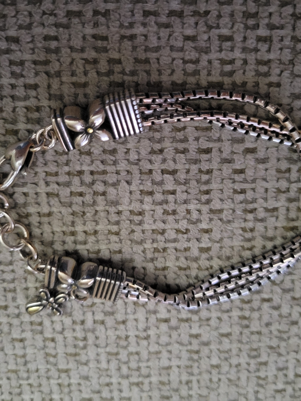 Brighton Silver-Tone Multi-Strand Floral Accent Bracelet